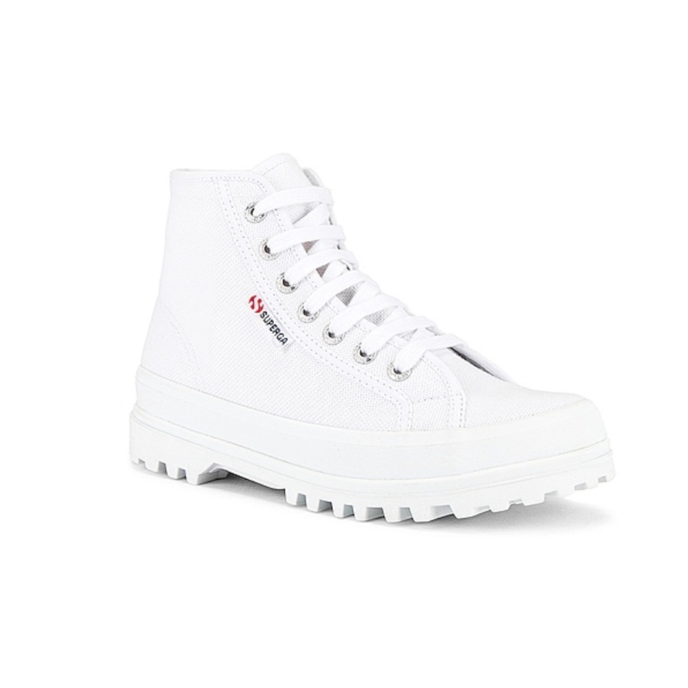 SUPERGA 2341 Alpina High-Top Sneakers - White Canvas - Women’s Size 7.5 - NEW